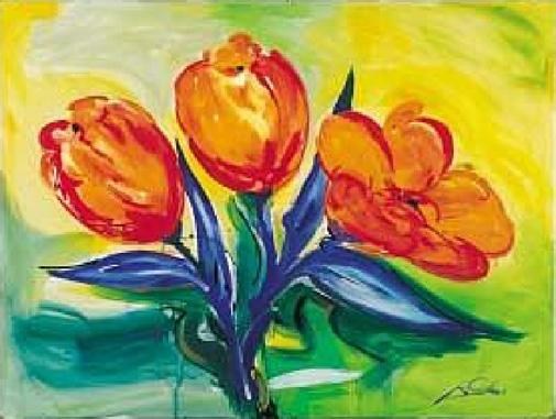 Alfred Gockel Orange Tulips